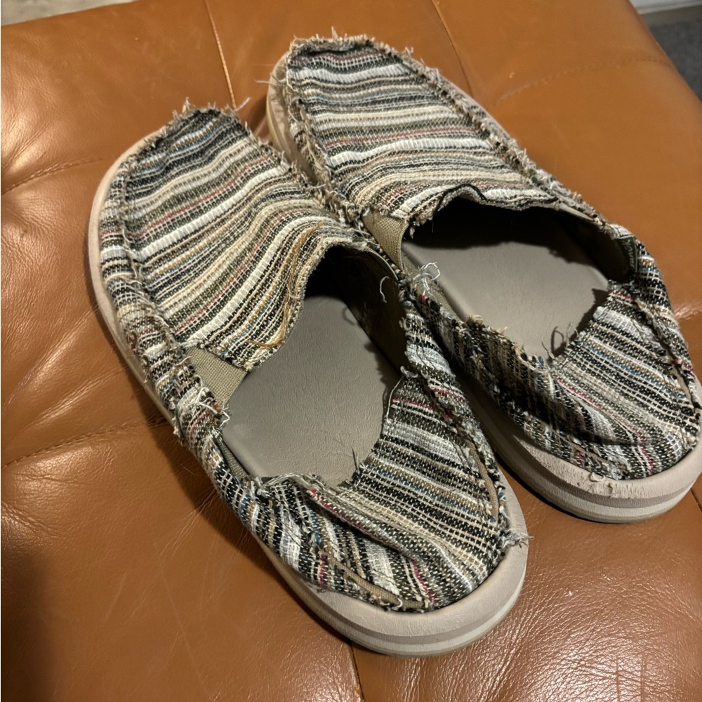 SANUK CABO STRIPE VAGABOND ST FUNK SIDEWALK SURFER SHOES MENS SIZE 11